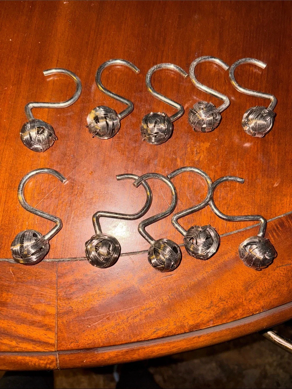 Decorative Shower Curtain Hooks - Bronze Twisted Knot (Set of 10)